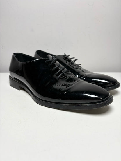 Men Shoe Size 7 Manolo Blahnik Black Patent Leather Pre-Owned Oxford Dress Shoes