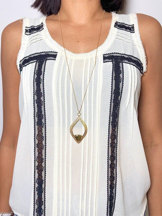 Gold Plated Marcia Moran Rhodanite Necklace