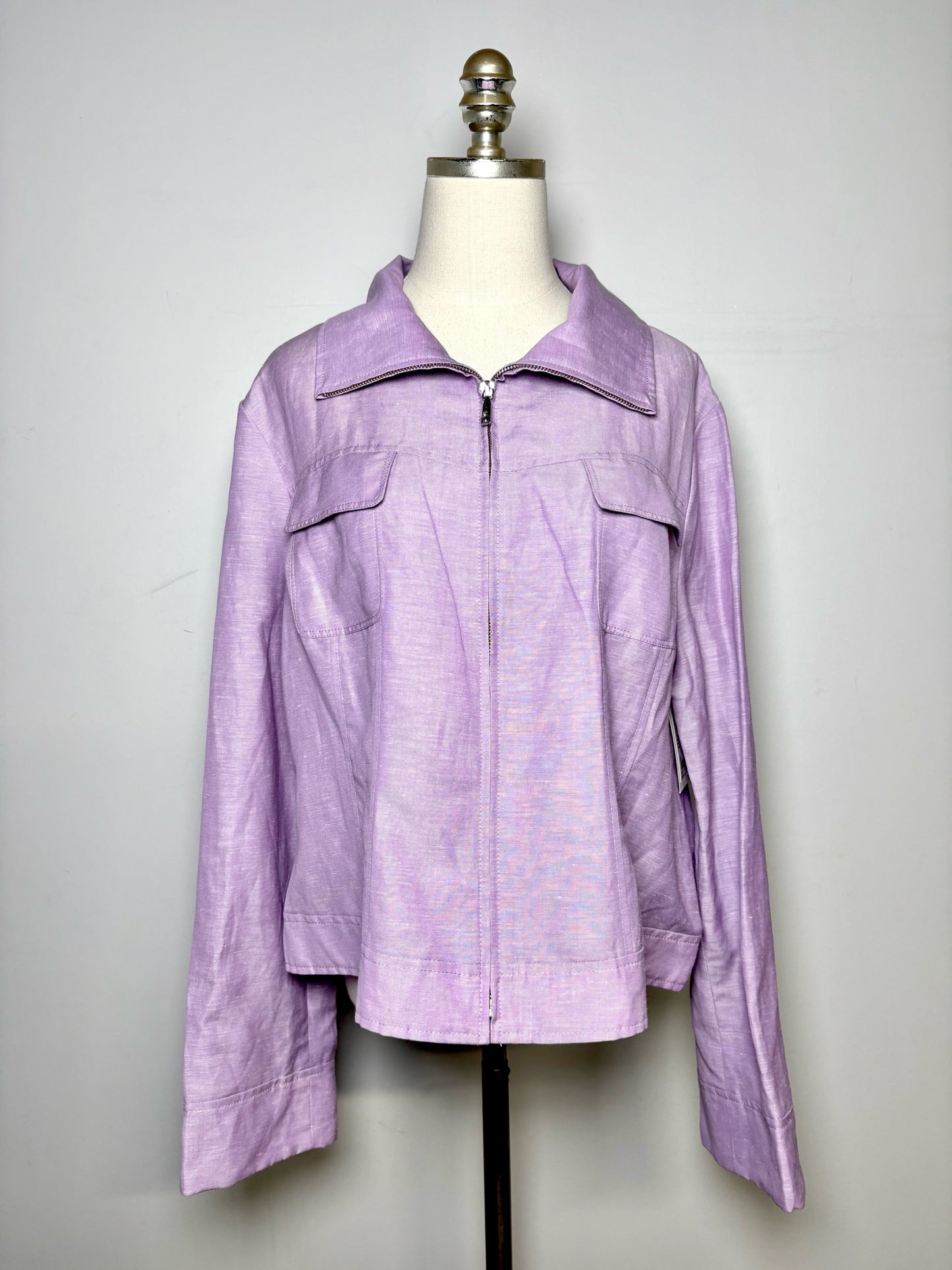 Women Size 18 Lafayette 148 Lilac Solid 52% Linen, 48% Wool Pre-owned Jacket