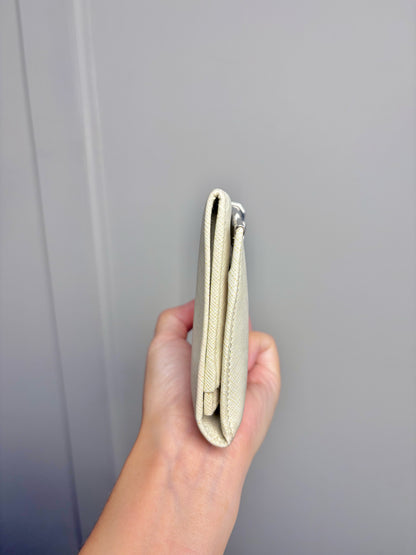 Salvatore Ferragamo Saffiano Leather Vintage Bone Gancini Wallet