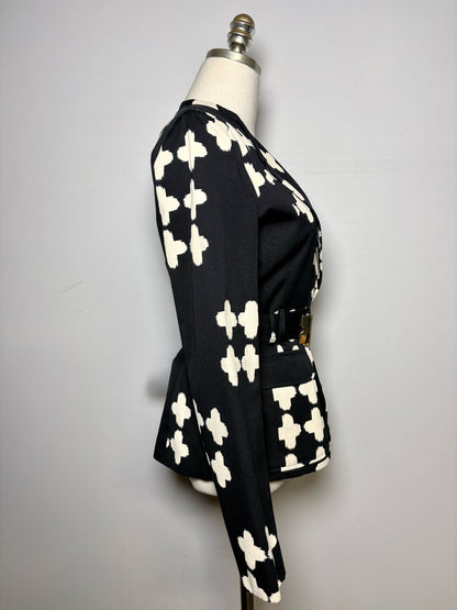 Women Size 8 LAMB Black/Tan Print 100% Cotton Pre-owned, NWT Jacket