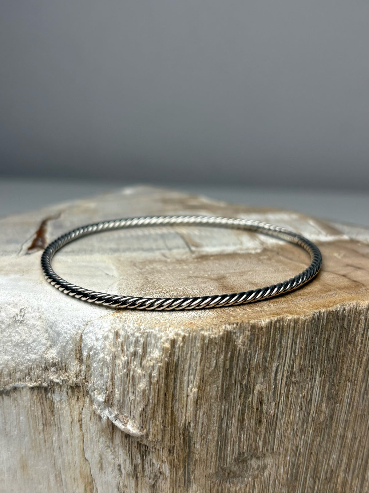Women's David Yurman Twisted Cable 925 Sterling Silver Pre-Owned Slip-On Bangle Bracelet