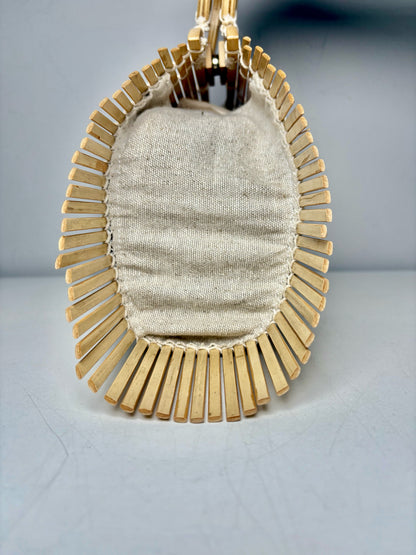 Cult Gaia Ally Bamboo Pre-owned Natural Top Handle Bag