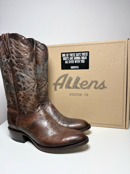 Men Shoe Size 11 All Black Brown Leather Western Stitch Pre-Owned NWOT Mad Dog Chocolate England Boots