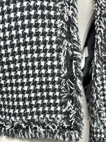 Women Size 2 Kate Spade New York Black & White Tweed Pre-owned Blazer