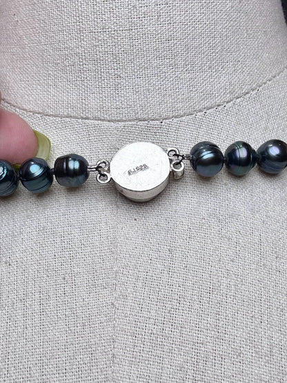 925 Sterling Silver Labradorite Pendant Tahitian Pearls Pre-owned Necklace
