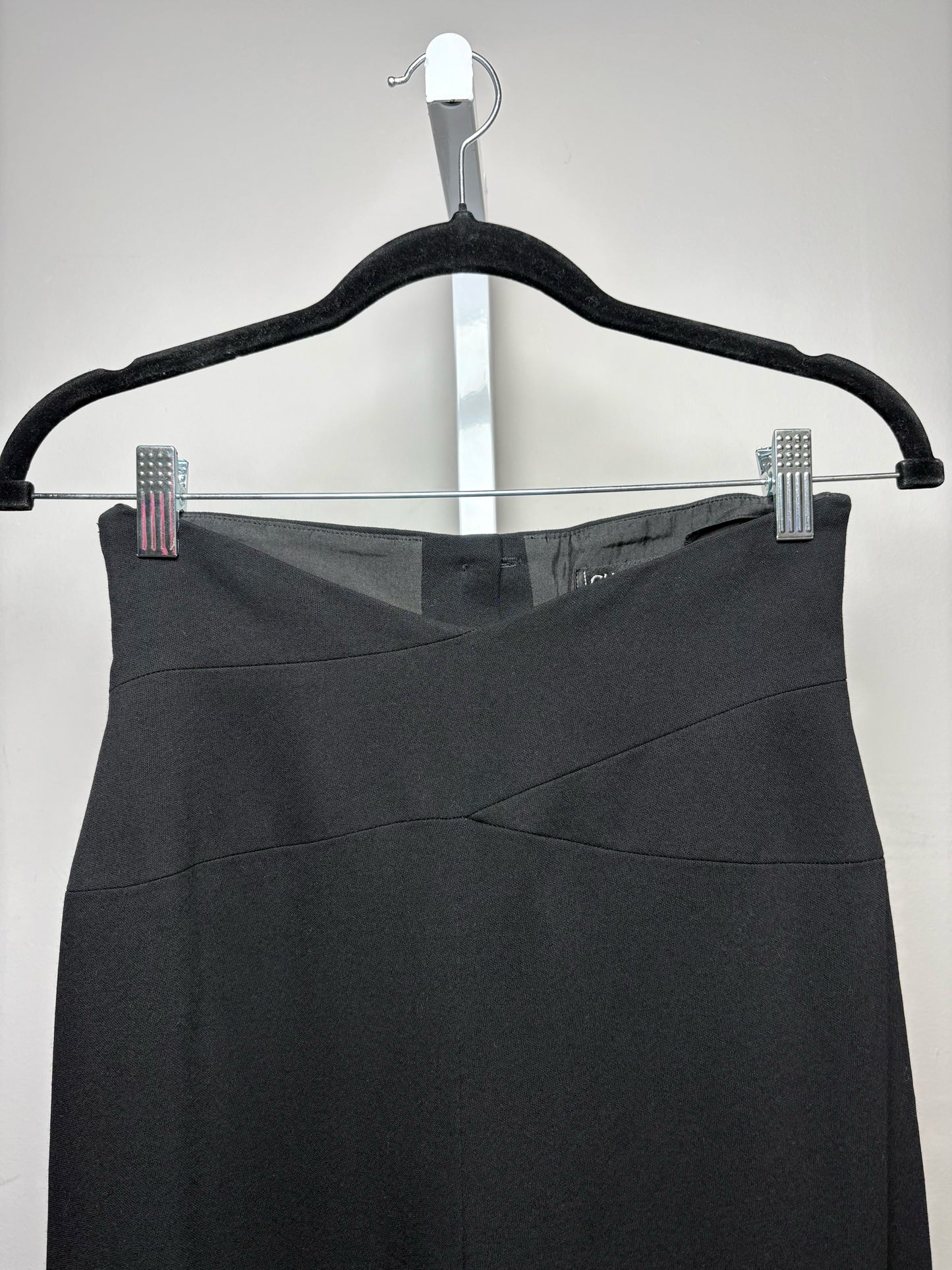 Women Size 36 Chanel Boutique Black Solid Pure Wool Women's Pre-owned Pants