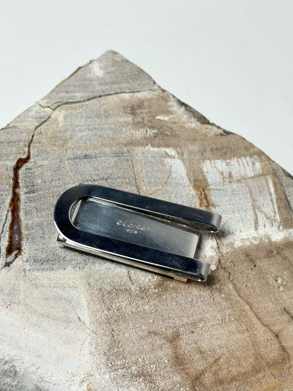 Men's Vintage Cartier Sterling Silver, Wood Inlay De Santos Money Clip