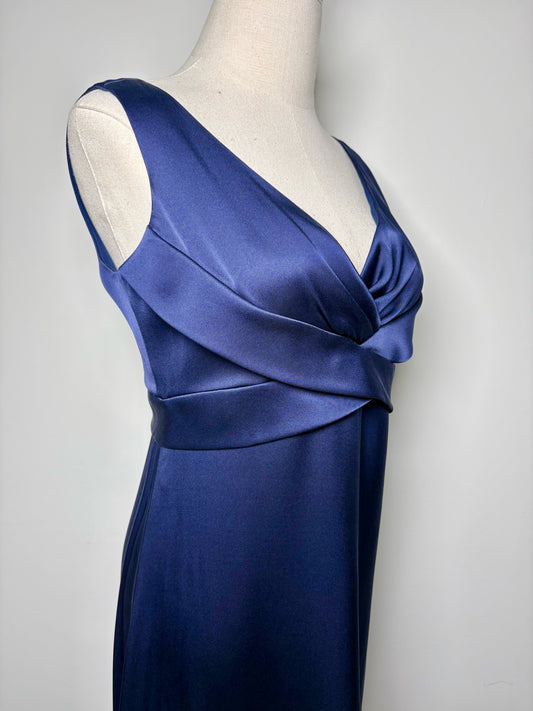 Women Size 40 (4, US) Giorgio Armani Royal Blue Solid Silk Dress