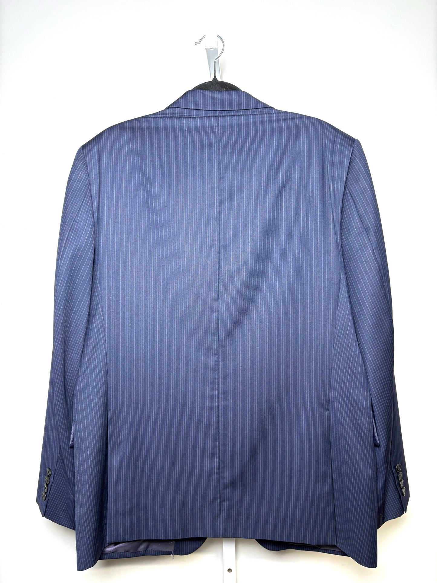 Ermenegildo Zegna Navy Wool, silk Stripe Men's Mens Size 44R Pre-owned Blazer
