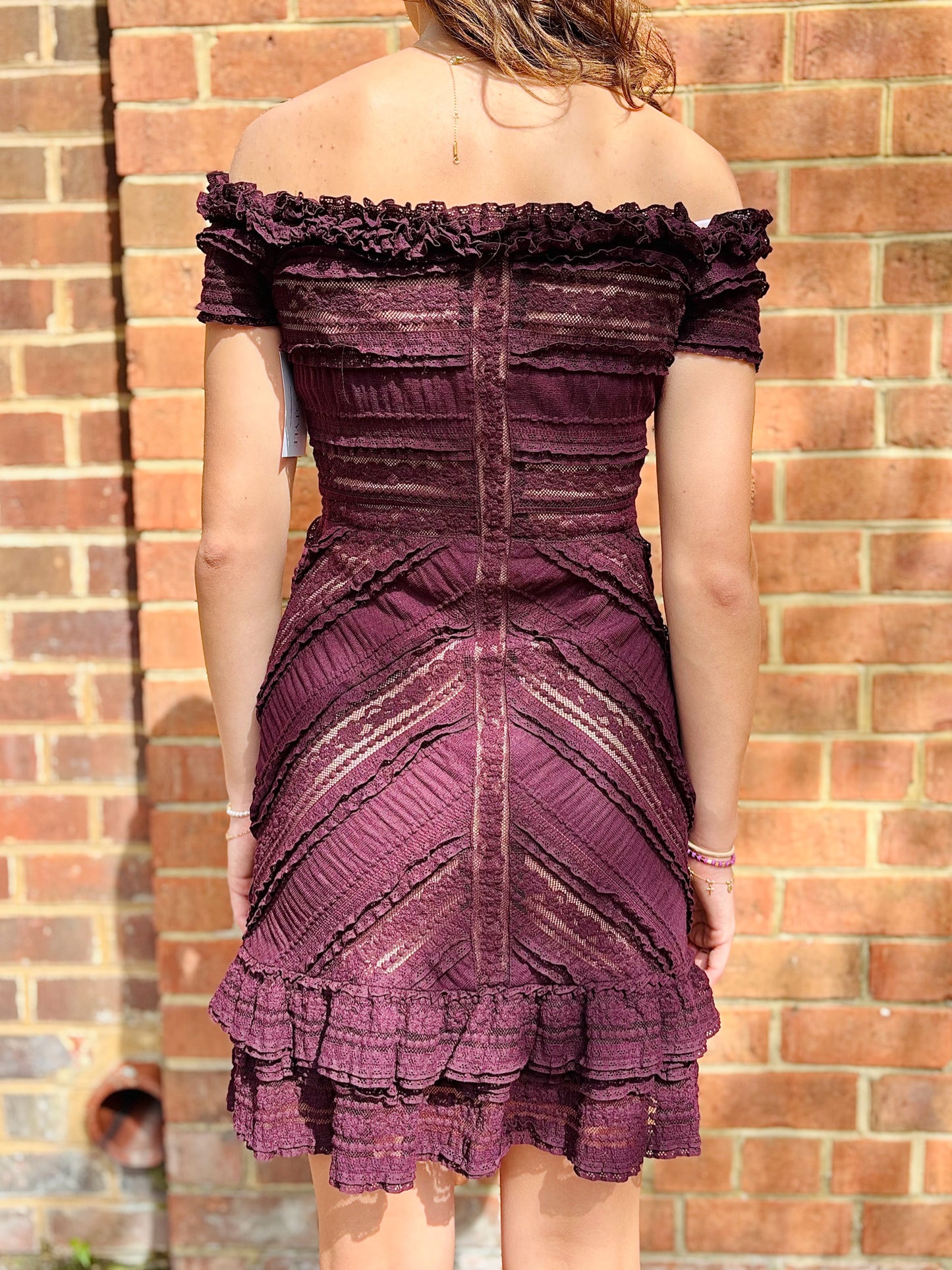 Women Size 0 Cinq a Sept Maroon Lace NWOT Dress