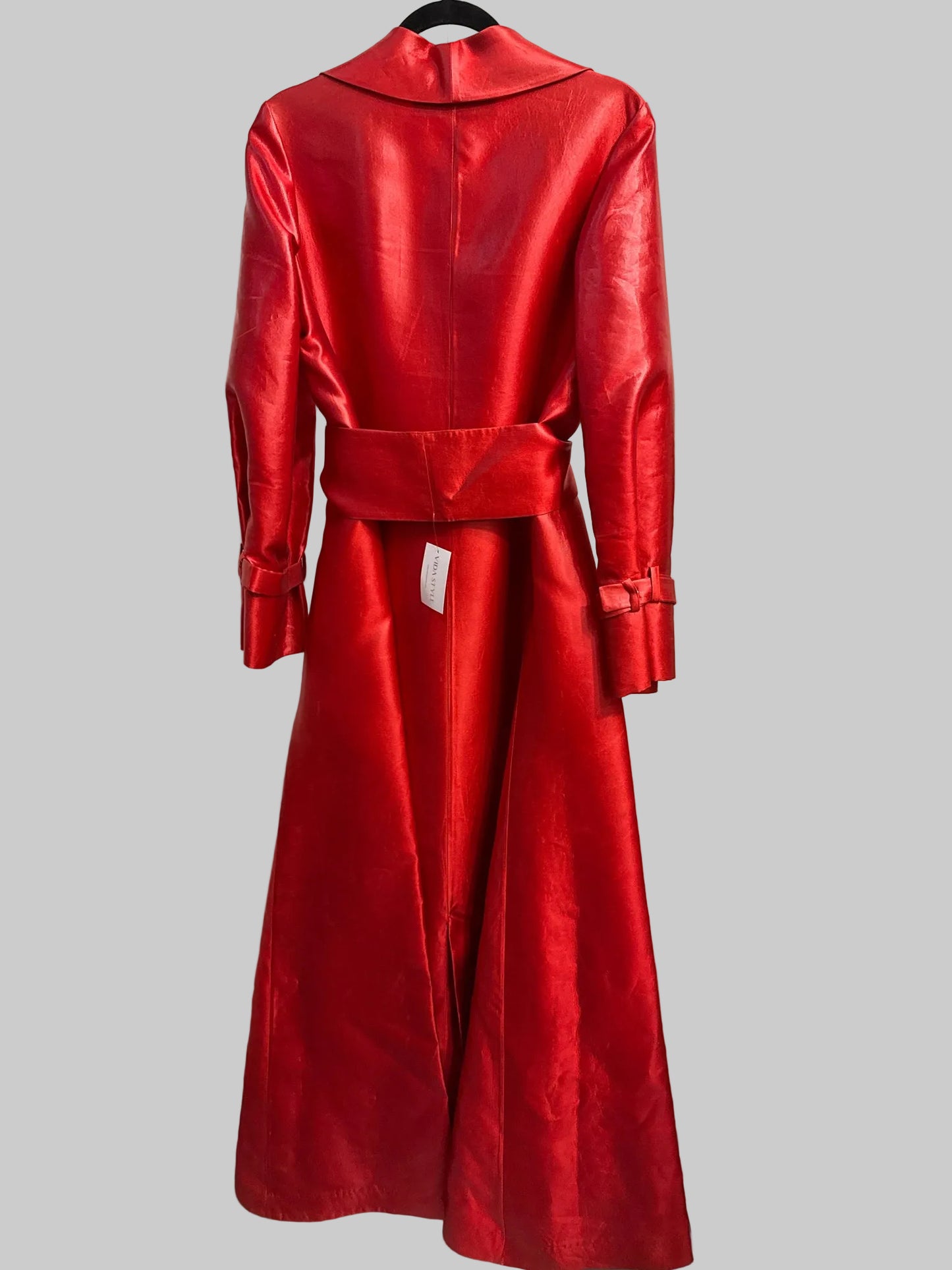 Women Size 8 Edition Georges Chakra Couture Long Red Trench Coat/Dress Coat