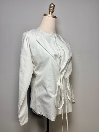 Women Size XS/S Comme des Garçons White Pure Cotton Pre-Owned Collector's Shirt