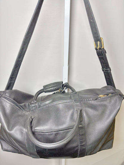 Coach Black Leather Solid Men's Duffle/Weekend Bag