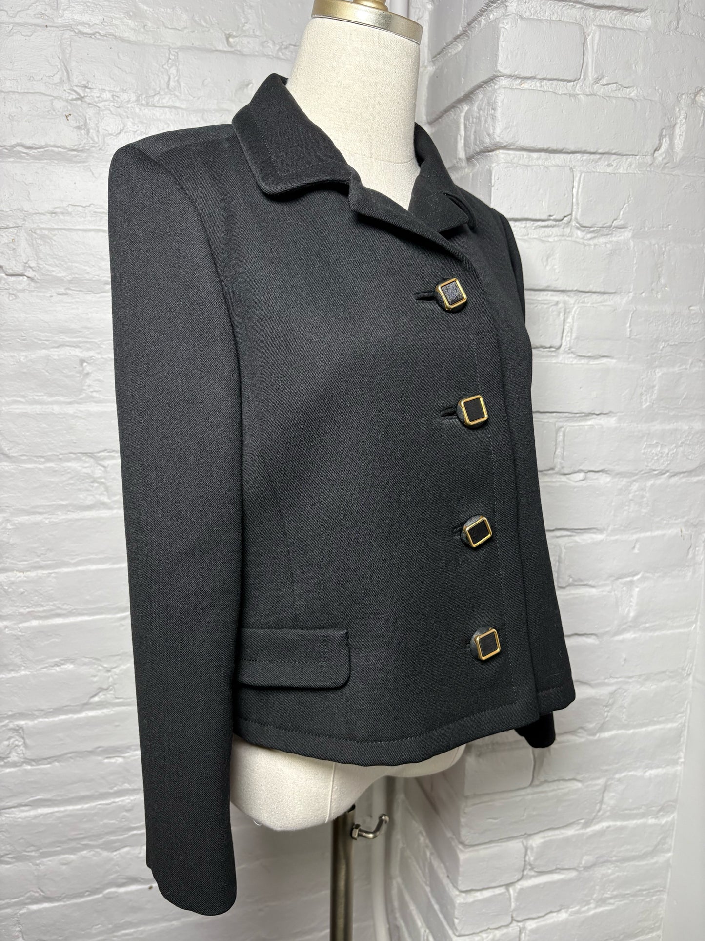 Women Size M (Estimate) Elizabeth Arden Black Solid Vintage Suit