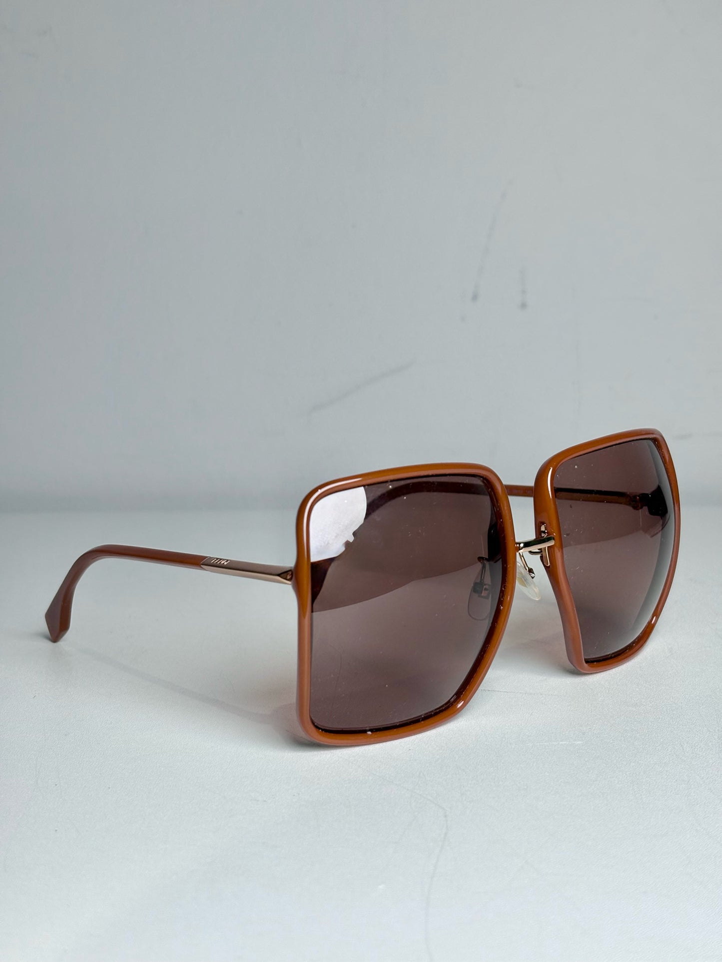 Fendi FF 0427/F/S Women's Pre-owned Brown Acetate Sunglasses