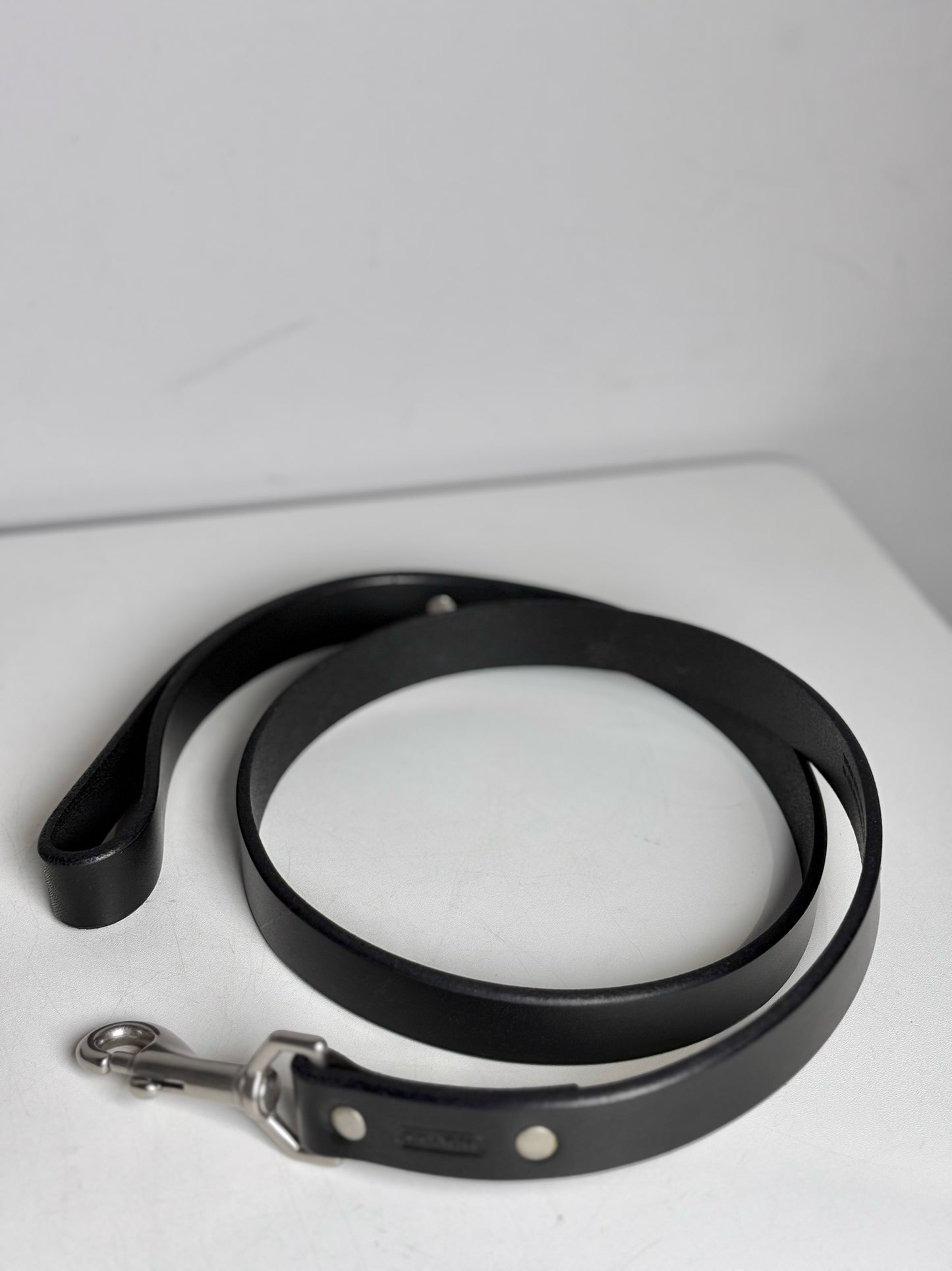 Misc. Accessory Coach Black Cowhide Leather Dog Collar & Leash