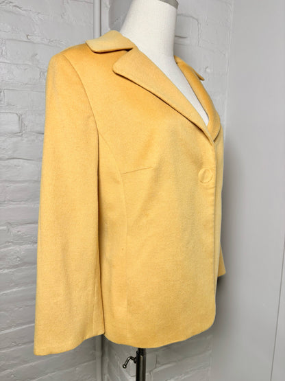 Women Size 14 Akris Punto Mustard Solid Blazer