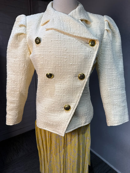 Women Size 6 Smythe Buttercream Yellow Coat