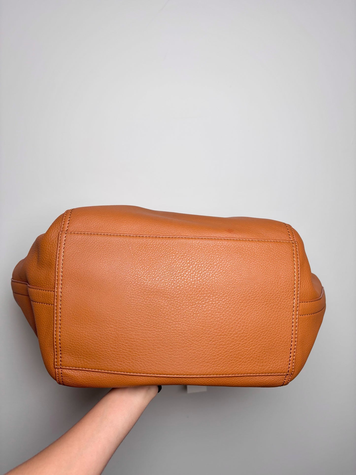 Tory Burch Solid Leather NWT Cognac Half Moon Purse