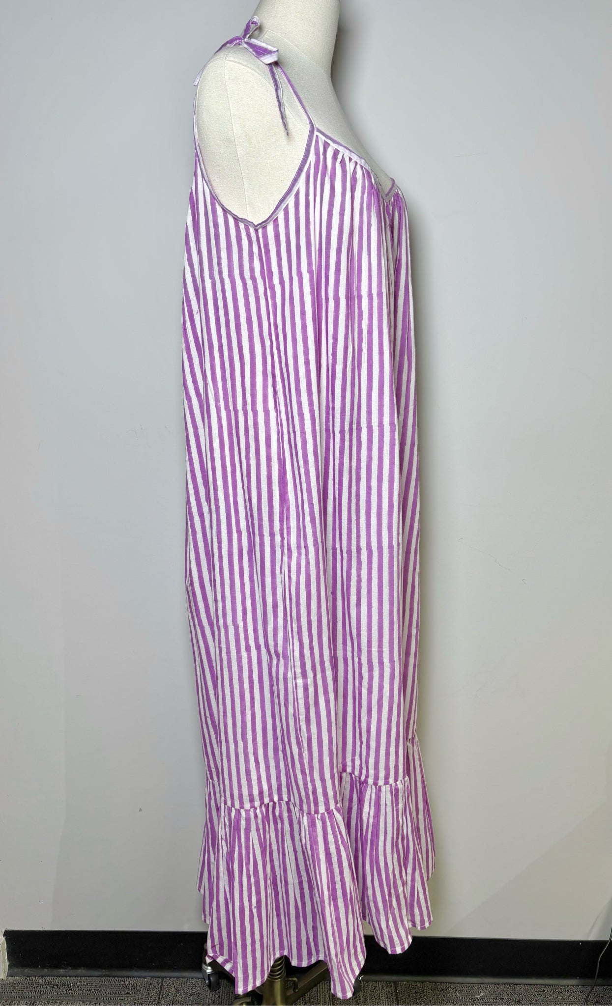 Women Size M/L Emerson Fry Purple Stripe Organic Cotton NWT Dress