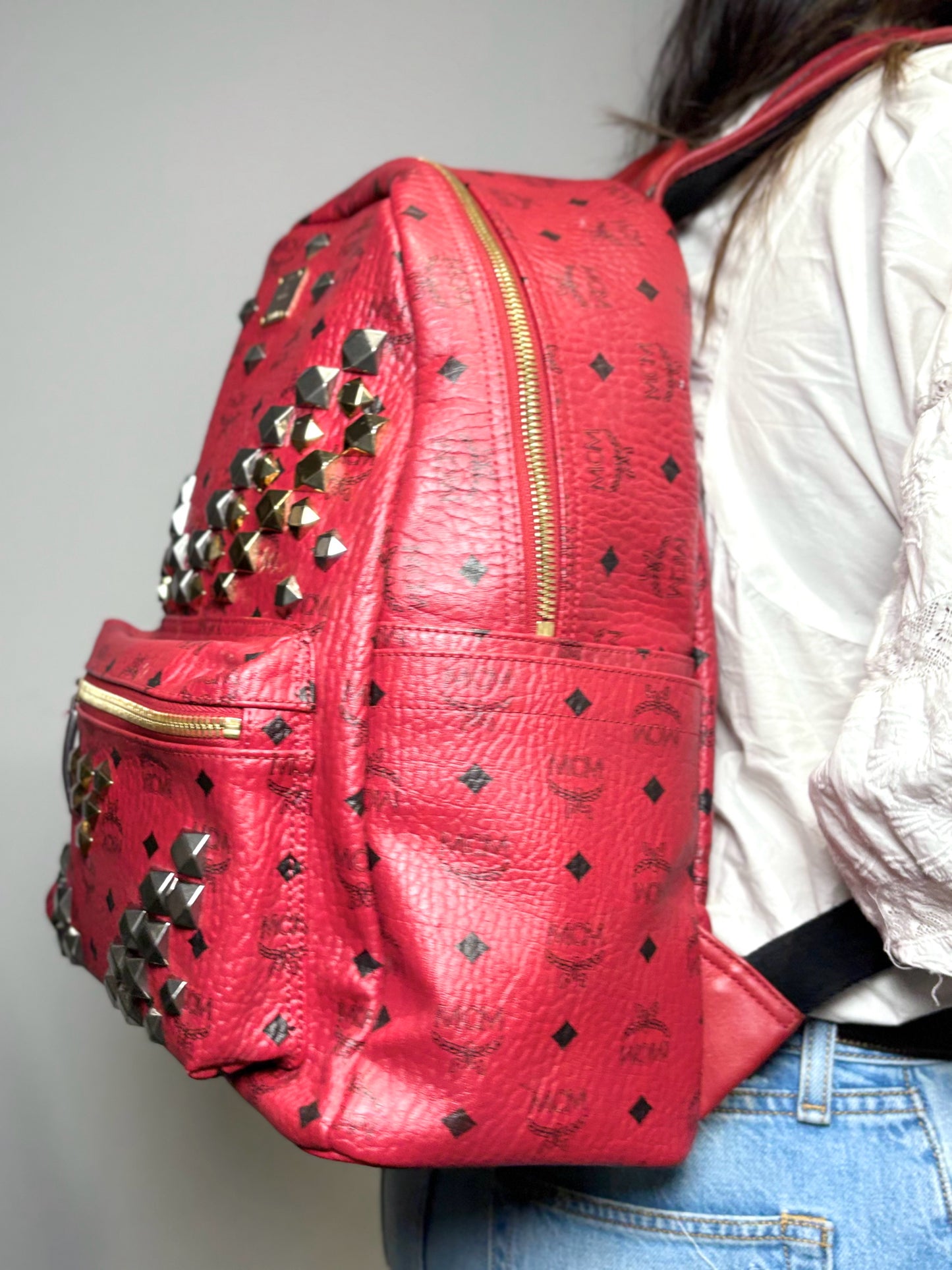 Visetos MCM Red Backpack