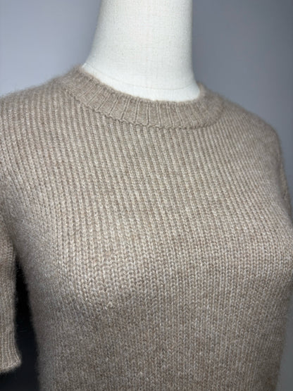 Women's Size M The Row Beige Pure Cashmere Ribbed Knit Pre-Owned Sweater