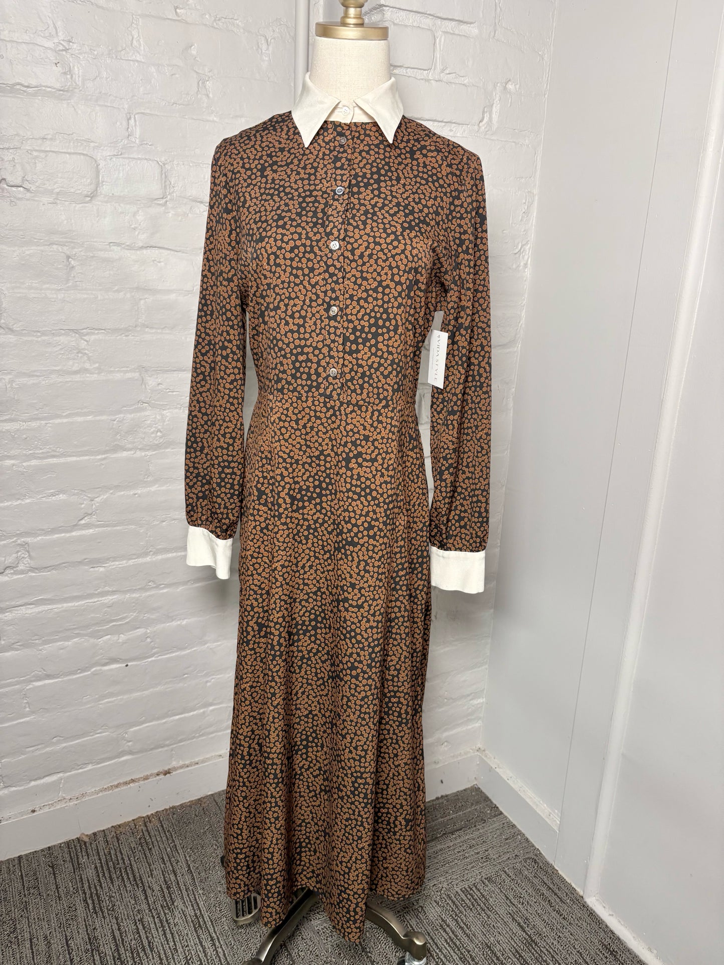 Women Size 6 Judith & Charles Black, brown Dot Dress