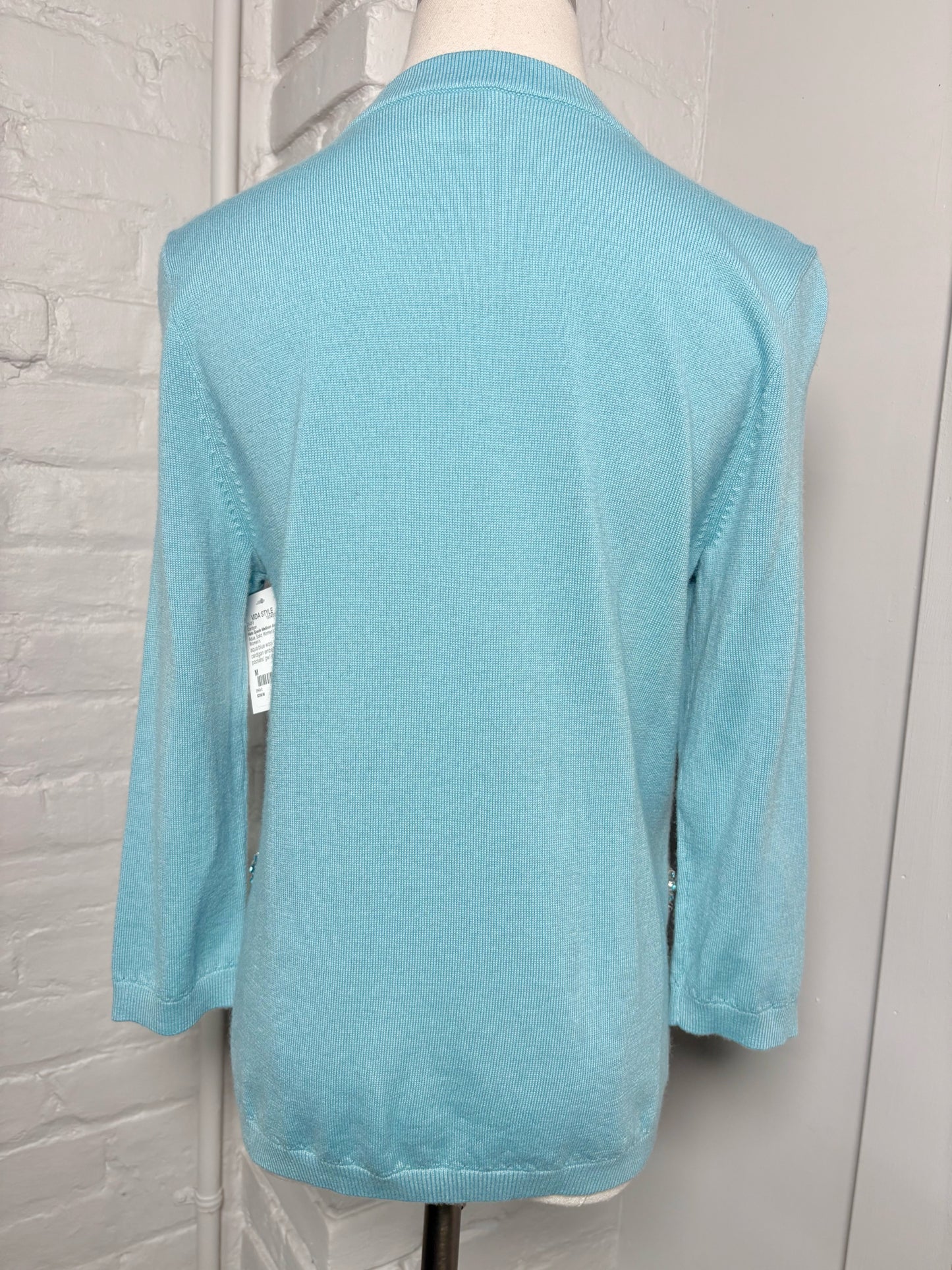 Women Size M Kate Spade Madison Ave Aqua Solid Cardigan