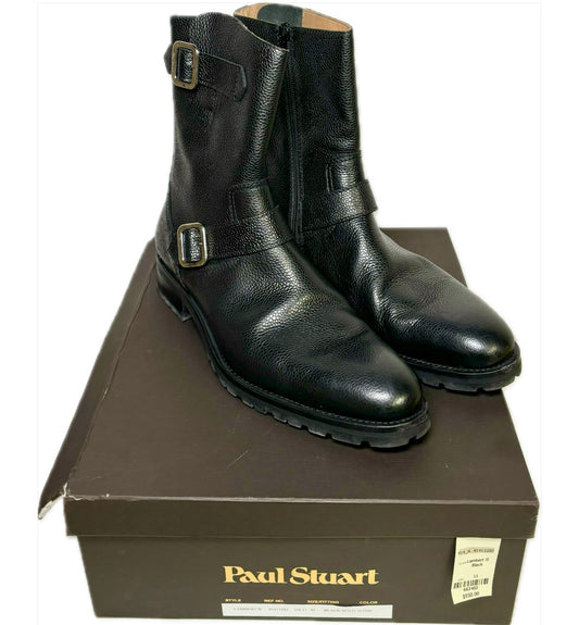 Mens Shoe Size 11 Paul Stuart Black Leather Solid Men's Boots