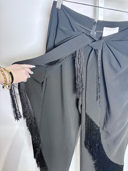 Women Size 4 Cinq a Sept Black Solid Women's Triacetate NWT Pants