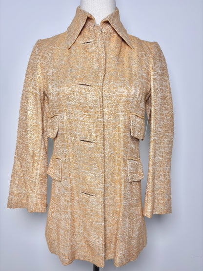Women Size 38 (2 US) Dolce & Gabbana Metallic Gold Solid Blazer