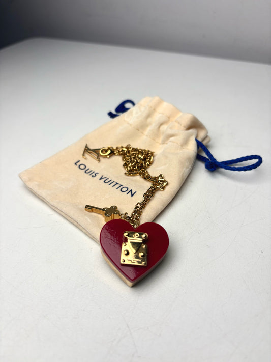 Louis Vuitton Women's Lock Me Heart Red Resin Pre-owned Necklace