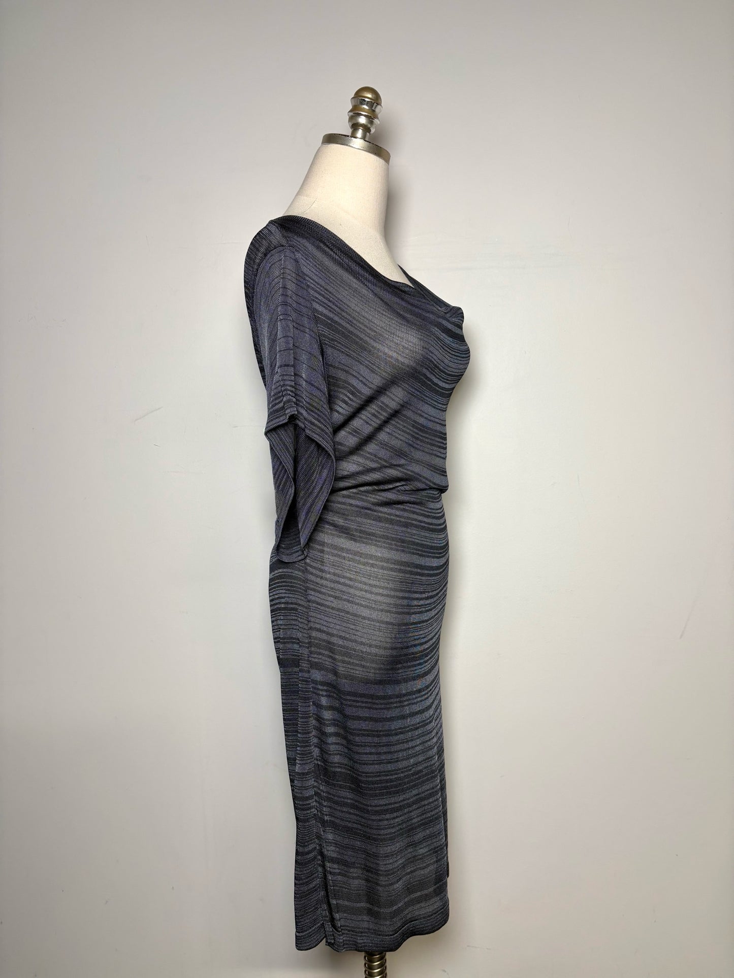 Women's Size M Escada Sport Black & Gray Cowl Neck Knit Dress