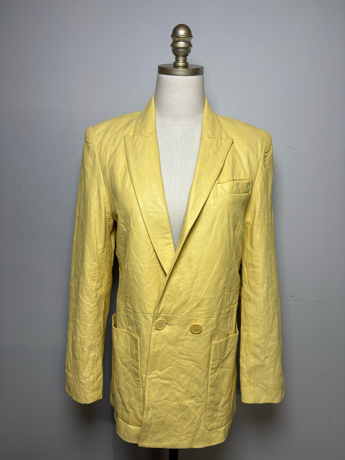 Women's Size 36 Zadig & Voltaire Visko Crinkled Shea Lambskin Leather NWT Pre-Owned Blazer