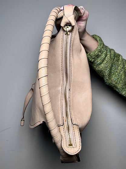 Leather Chloe Marcie Beige Shoulder Hobo Bag | Pre-owned