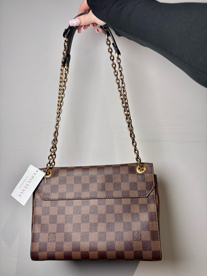 Coated Canvas Louis Vuitton Damier Ebene Brown Purse
