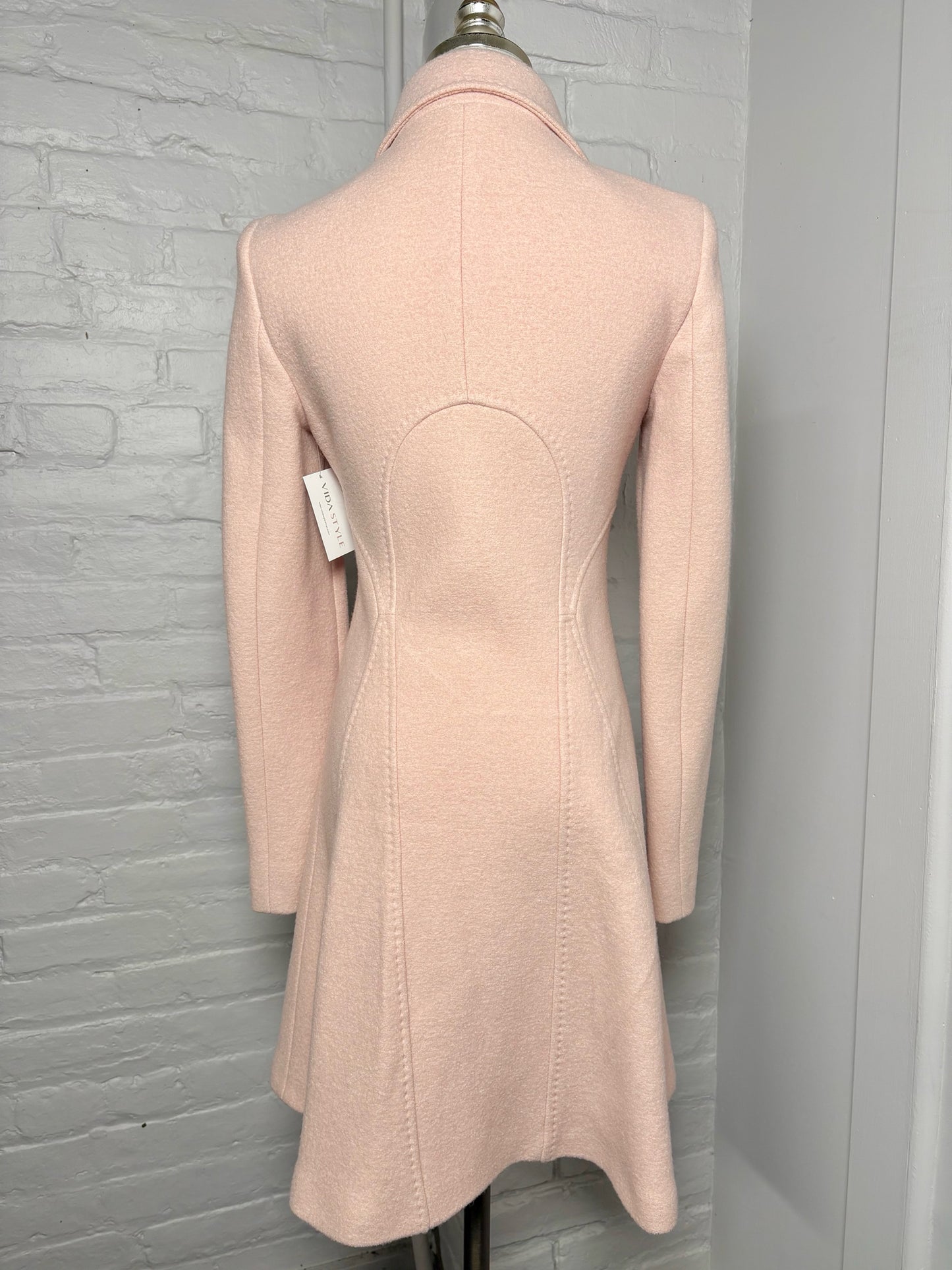 Women Size 4 Pringle of Scotland Pink Solid Vintage Lambswool Coat