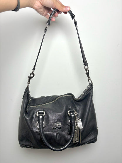 Coach Leather Black Cowhide Madison Sabrina Satchel Y2K Purse