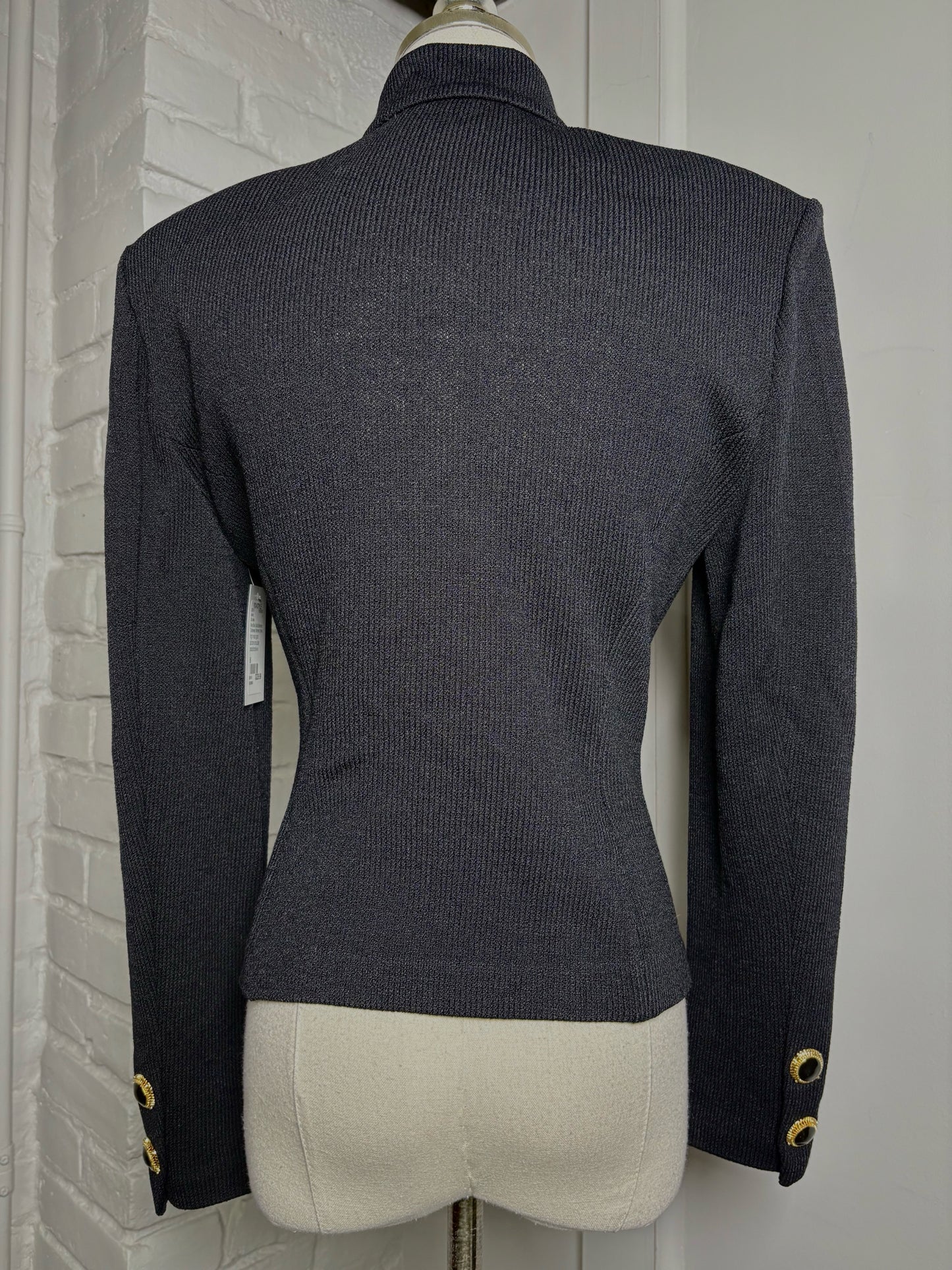 Women Size 6 St. John Navy Blue Knit Jacket