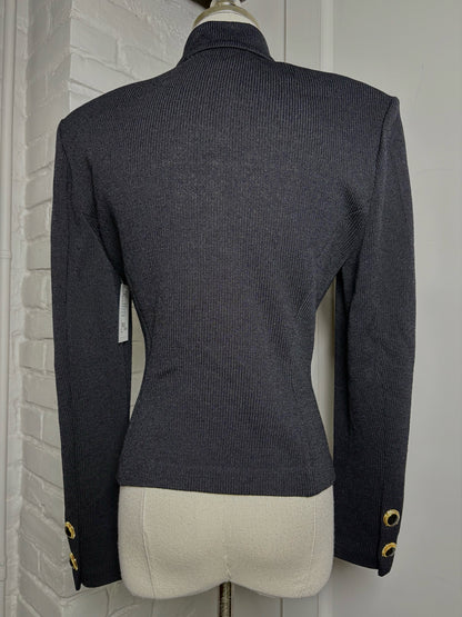 Women Size 6 St. John Navy Blue Knit Jacket