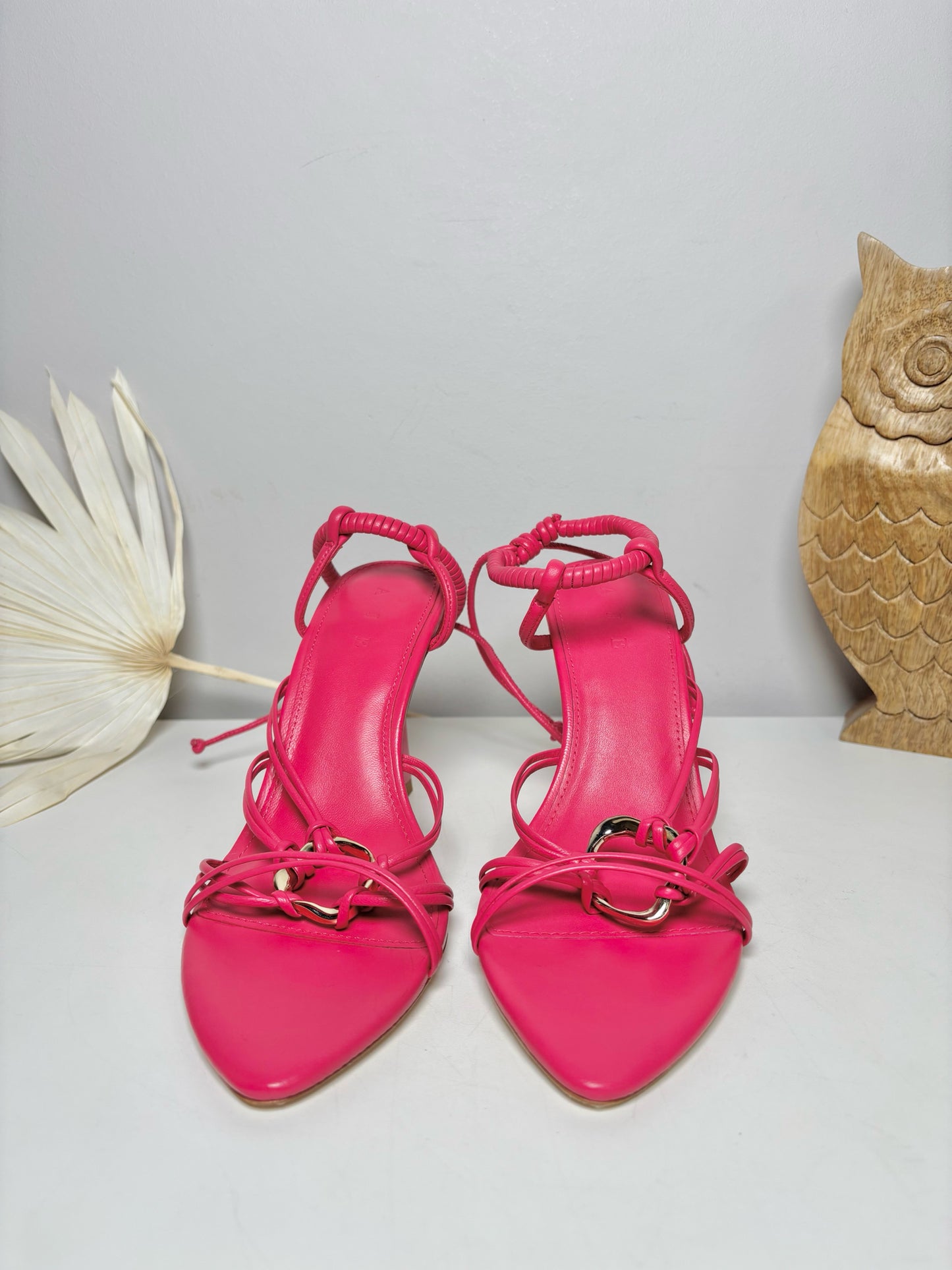 W Shoe Size 38 (8) Aje Pink Leather Cowhide NWT Heels