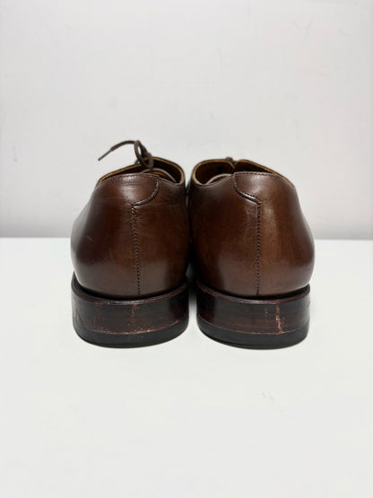 Men Shoe Size UK 8.5 Meermin Espresso Calf Leather Pre-Owned Cap-Toe Oxford Shoes