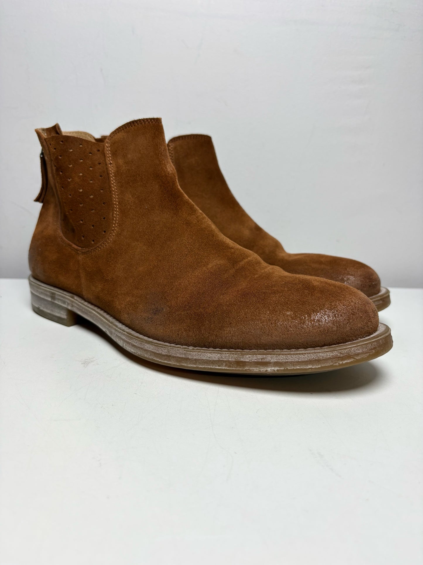 Men's Shoe Size 41 (US 8–8.5) MOMA Cognac Leather & Suede Pre-Owned Boots