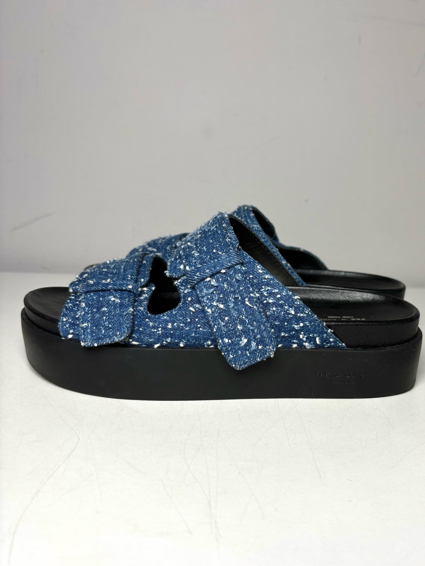 W Shoe Size 37 Rag & Bone Black, blue Leather NWT Sandals