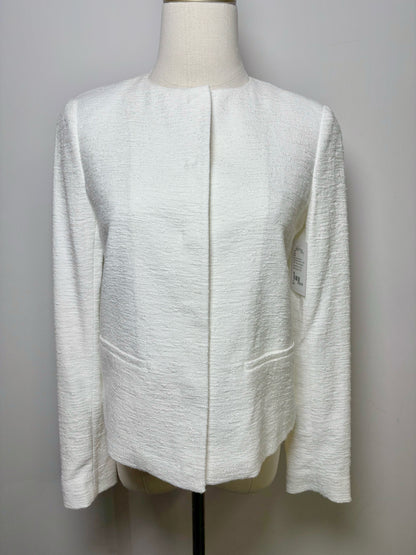 Women Size XS Vince White Solid Cotton Blend Jacket