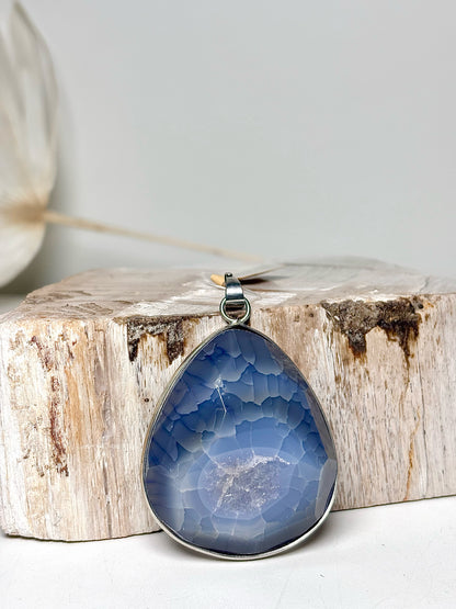 Blue Bluelace Agate No Label Pendant