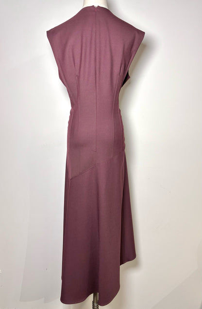 Women Size 8 M.M. Lafleur Burgundy Solid Wool Hybrid Sheath Dress
