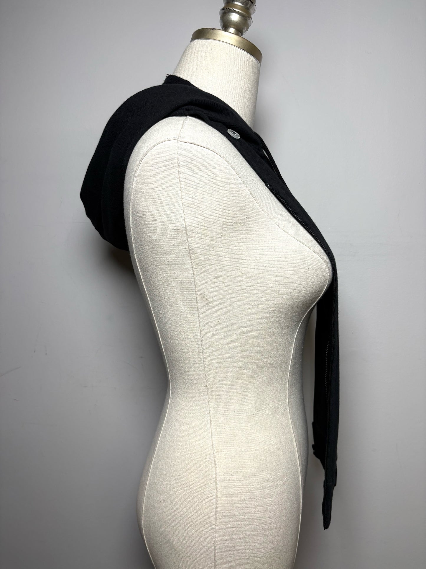 Women's One Size Veronica Beard Black Pure Cotton Hooded Pre-Owned Dickey Insert