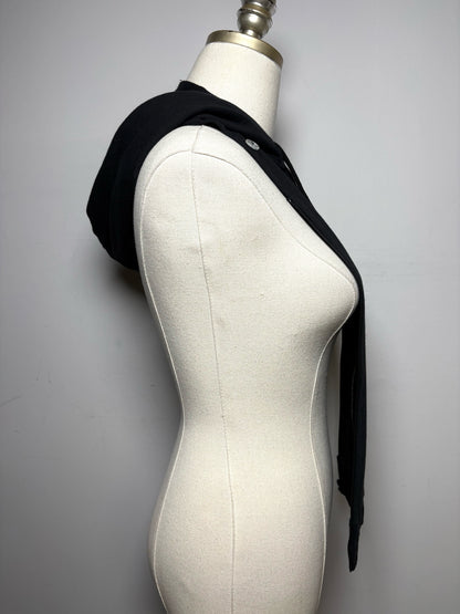 Women's One Size Veronica Beard Black Pure Cotton Hooded Pre-Owned Dickey Insert